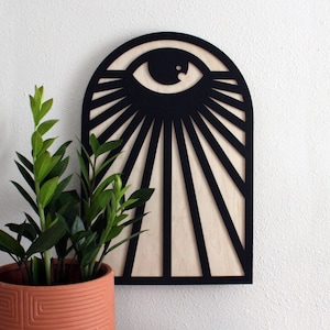 Eye Arch Wood Sign All Seeing Eye Wall Art image 1