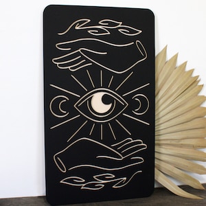 Mystic All Seeing Eye Wood Sign | Mystical Hand Wall Art