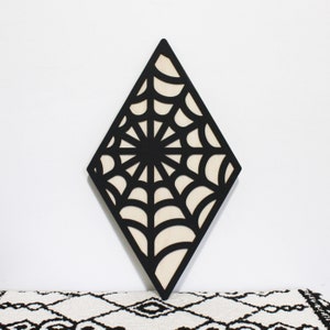 Spiderweb Diamond | Halloween Wood Sign