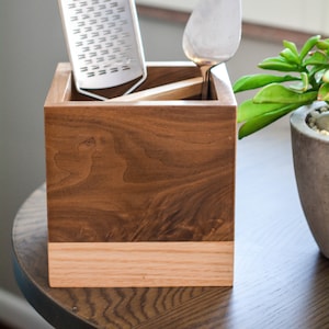 Wood Utensil Caddy, Utensil Holder, Utensil Crock, Kitchen Decor