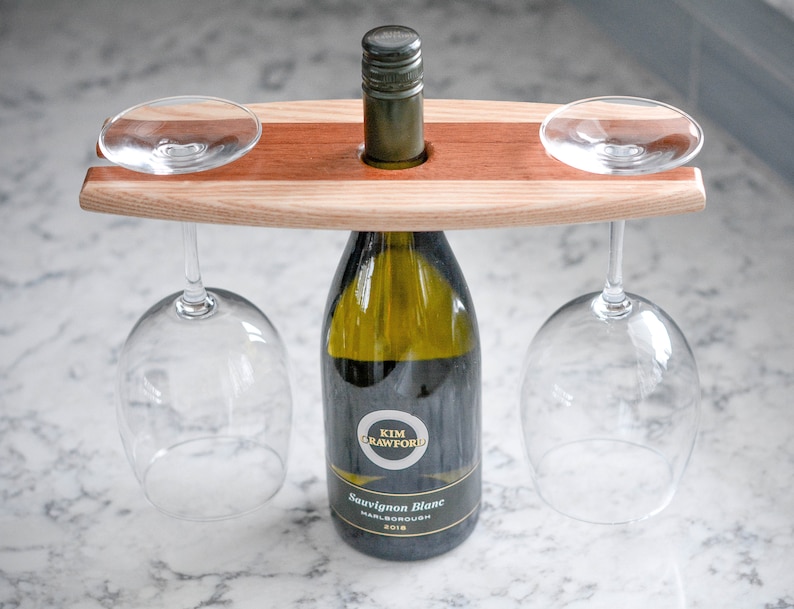 Wine Glass Holder Wine Bottle & Glass Holder Balancing Wine Etsy New