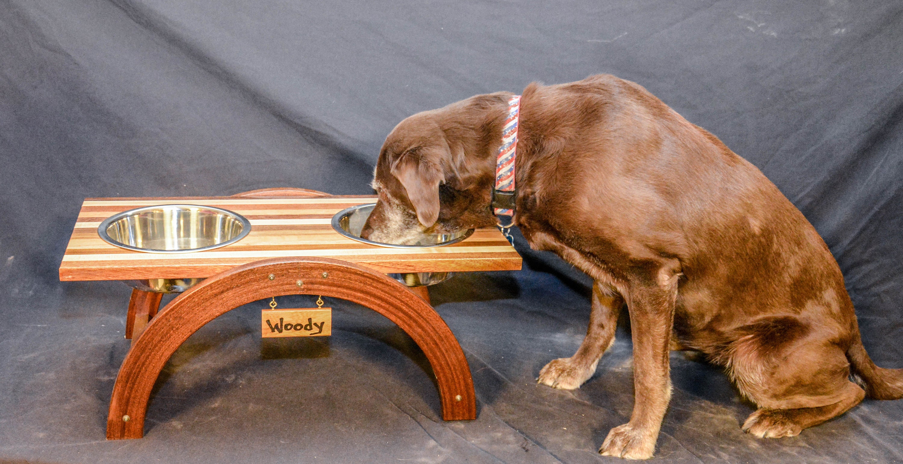 Raised Wooden Pet Feeder With Stainless Steel Bowls - Etsy