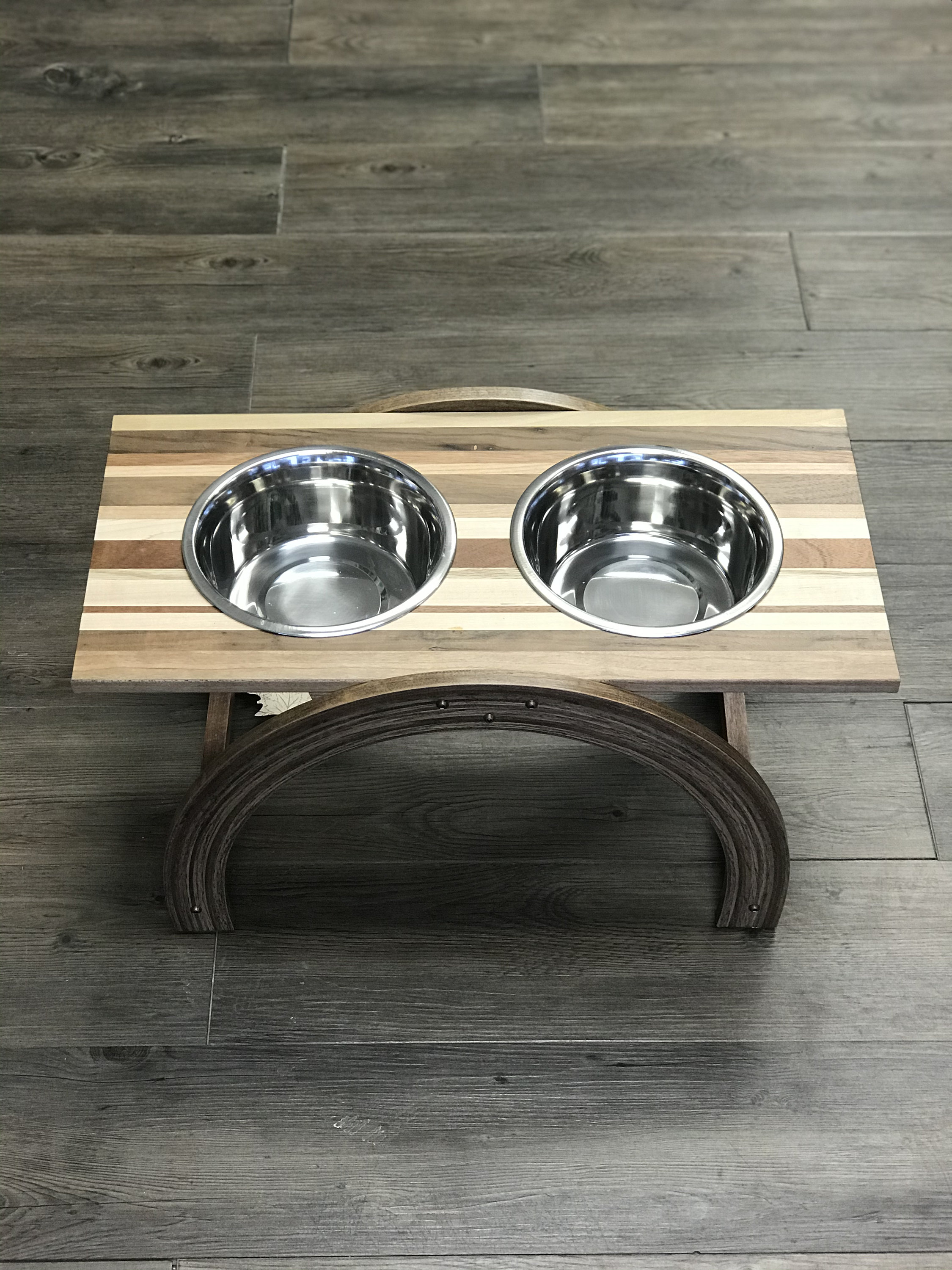 Raised Wooden Pet Feeder With Stainless Steel Bowls - Etsy