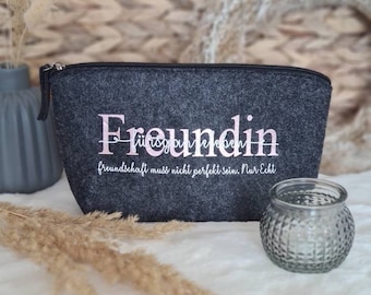 Cosmetic bag felt girlfriend personalized as a gift