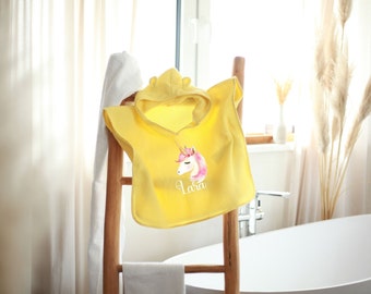 Badeponcho mit Einhorn | personalisiert | als Geschenk