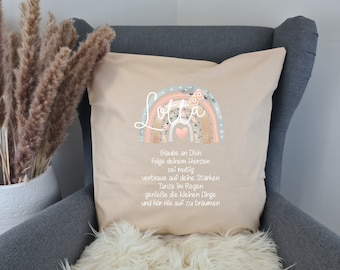 Communion Pillow with Boho Rainbow | personalized | as a present