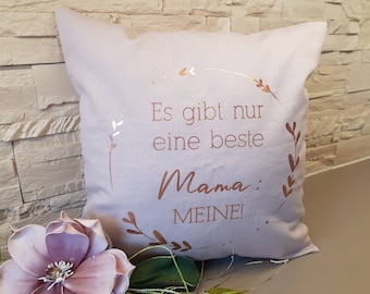 Kissen Mama Muttertag beste Mama Kissenfarbe hellrosa