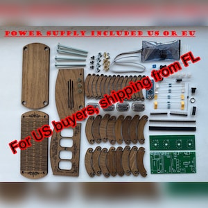 Nixie Clock Kit IN12 (With tubes) and Wooden Enclosure. UPS Fast Shipping Worldwide!