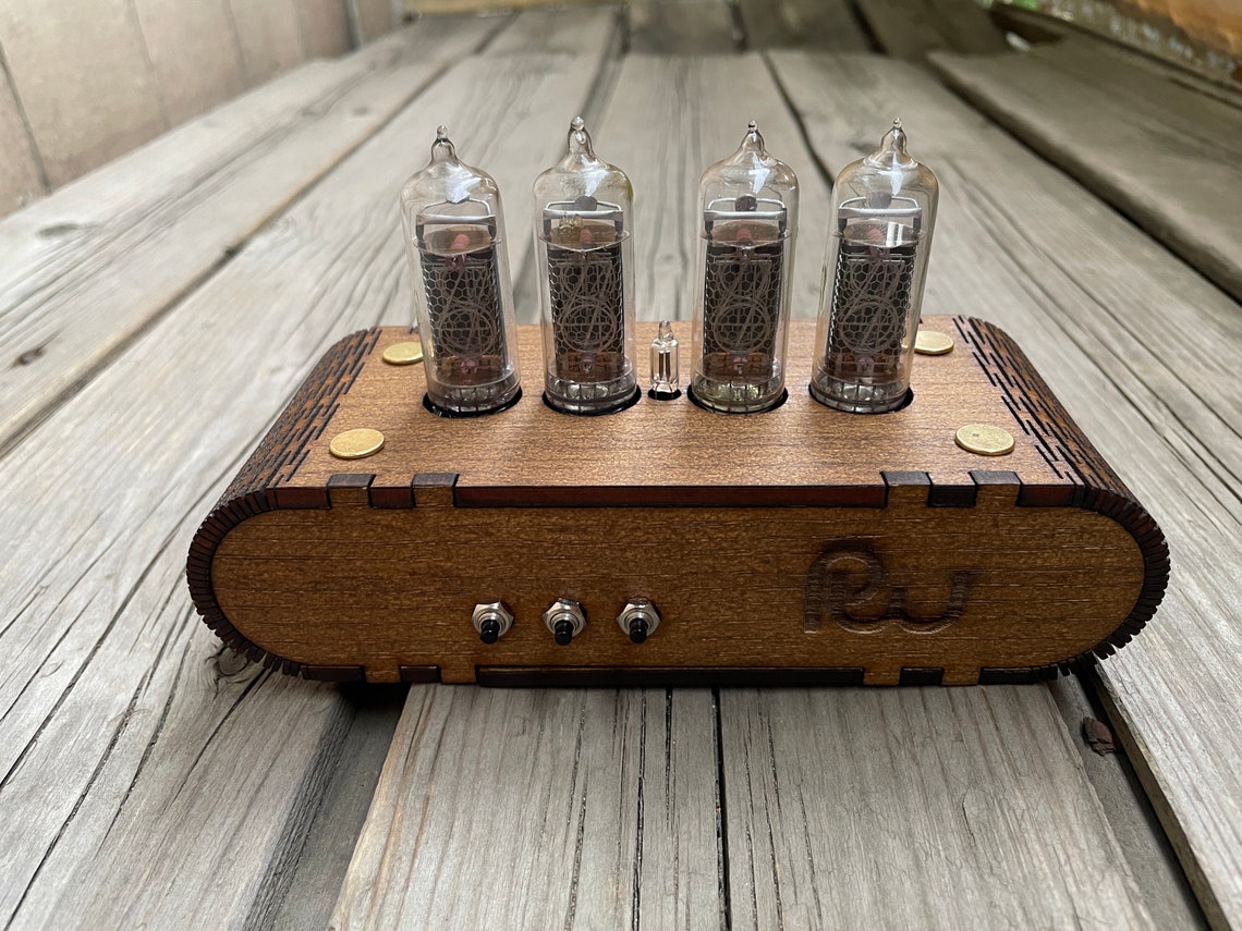Nixie Tube Clock IN14 Gofra. Oak Enclosure. 24 or 12 Hours Etsy