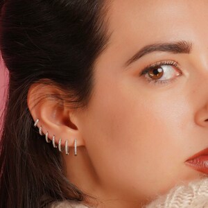 silver hoop earrings, silver huggies, small hoops, dainty hoop earrings, gold hoops, huggie hoop earrings, minimalist earrings, cz huggies