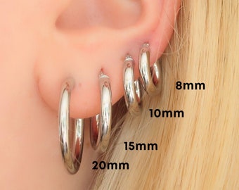 Silver Hoops Etsy