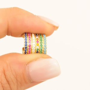 Brincos 925, EARCUFF arco-íris, earcuff dourado, turquesa, verde esmeralda, rosa, safira, ajustável, cartilagem, sem piercing, argolas abertas