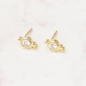 925 earrings, Boho studs, gold stud earrings, gold studs, gold earrings, cz studs, dainty stud earrings, minimal, delicate, pave studs