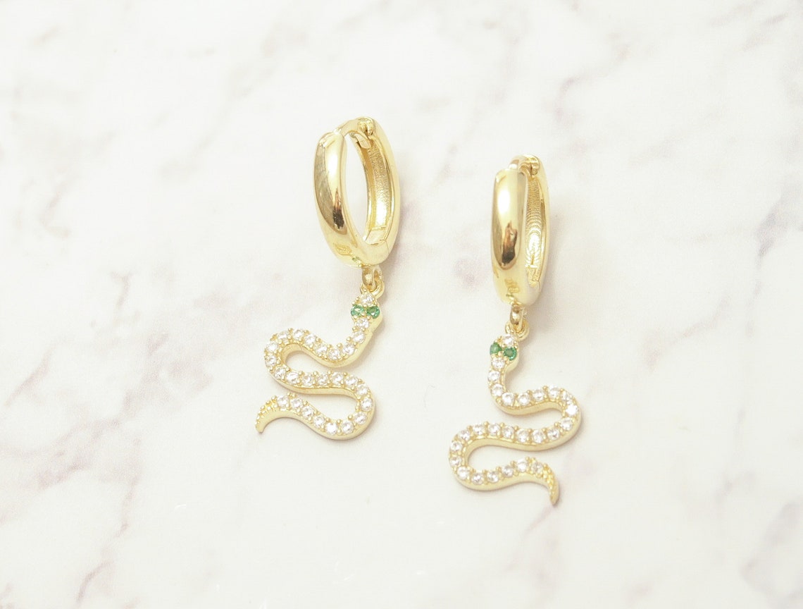 ORECCHINI PENDENTI IN ARGENTO JACK&CO, SERPENTI CON ZIRCONI