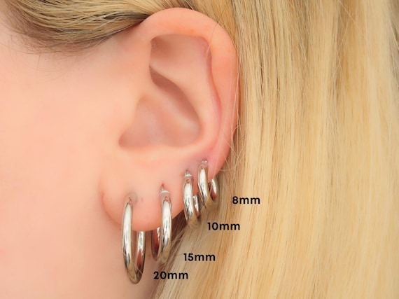 Silver Hoop Earrings Silver Chunky Hoops Boho Hoops Gold - Etsy