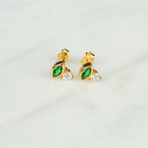 925 earrings, emerald studs, boho studs, gold stud earrings, bar studs, dainty stud earrings, piercing, cartilage, tragus, silver studs