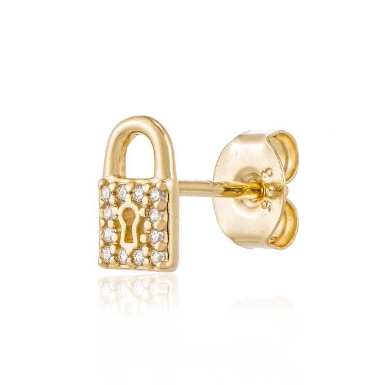 925 Earrings Tiny Studs Gold Stud Earrings LOCK & KEY Etsy New Zealand