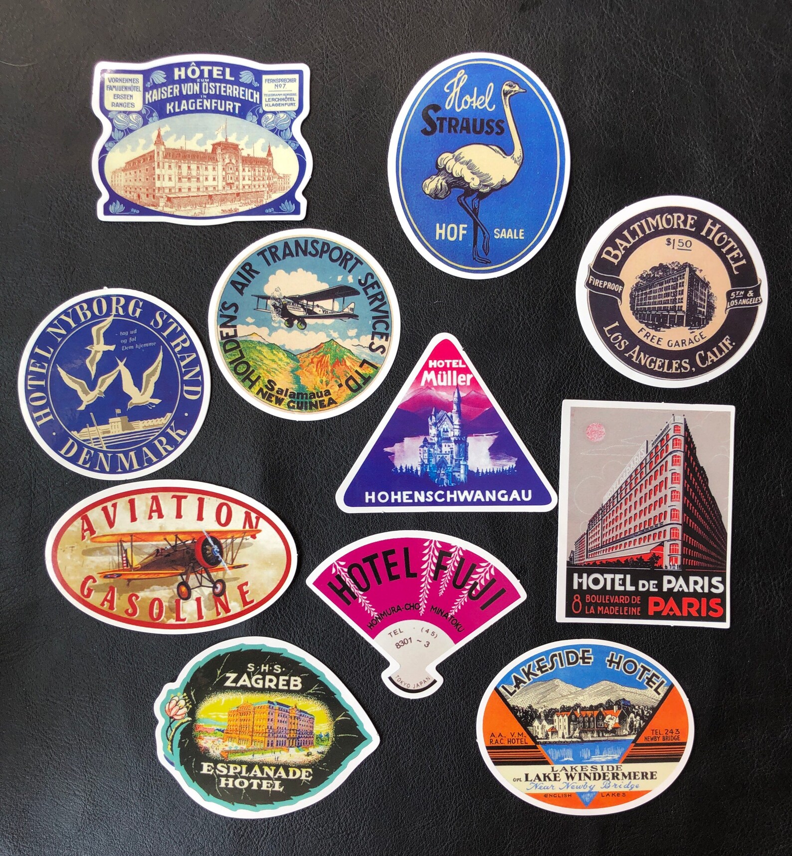 11 Retro Hotel World Country Adventure Travel Gloss Stickers for ...