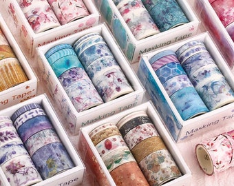 Gorgeous Washi Tape for embellishments to cards, pictures, scrapbooking, art projects.  Pink, purple, blue, orange, turquoise masking tape