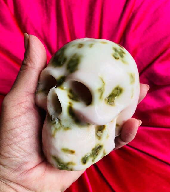 Woohome 2 PCS Moule à Bougie Tête De Crâne 3D Moule à Bougie En Silicone, Moule Silicone Pour Crâne Pour Bougie 3D Pour Bougie, Savon, Décoration Fête Halloween