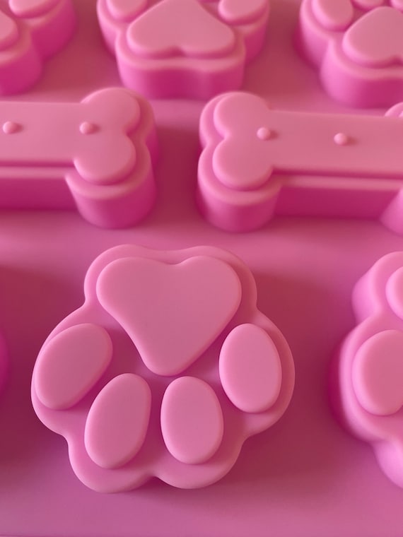 14 Cavities Puppy Dog Paw and Bone Silicone Mould for Chocolate