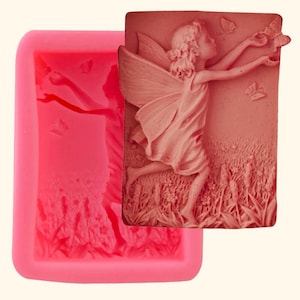 Running dancing flower fairy silicone SOAP, sugar craft mould / mold 8 x 5.7 x 2.7cm approx 80ml capacity - melt and pour or cold process