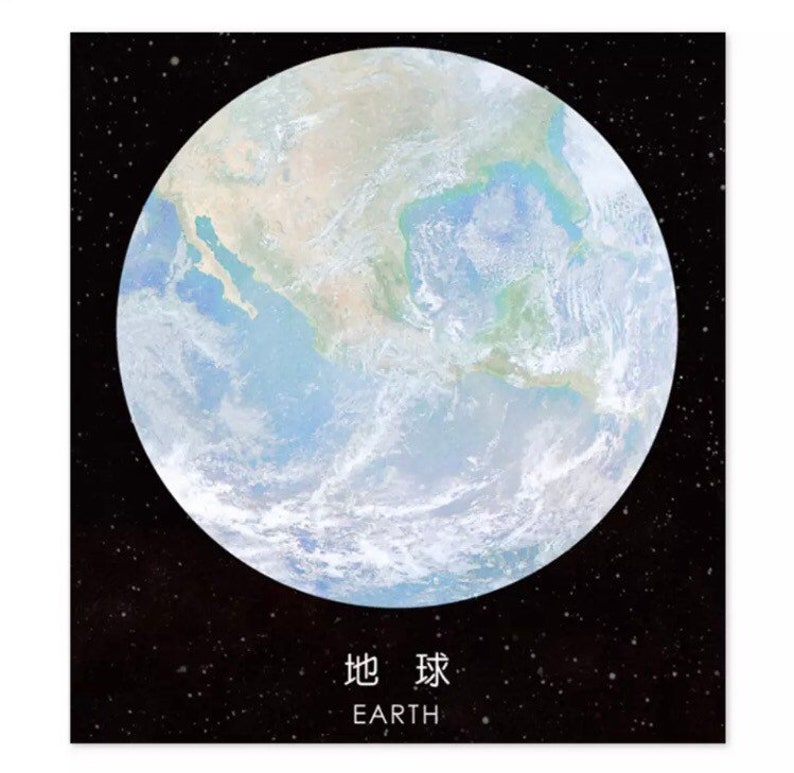 Delightful Planet themed set of 30 sticky notes for scrapbooking, page marking, card making, name labels, themed parties and so much more Earth