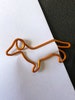 Set of 10 quality Sausage Dog Dachshund gold/copper coloured metal paper clips for stationary, cards, pictures, scrapbooking, art projects. 