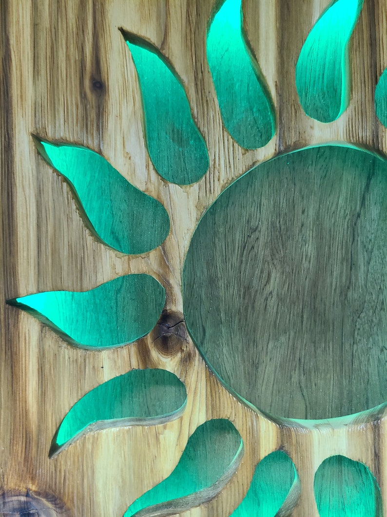 Sun, Wood Sun, Led Lights, Wood Art, Cut Out Art, Wall Hangar, Bansaw ...