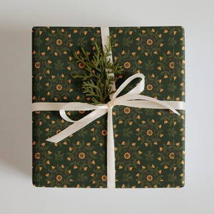Carta da regalo floreale verde scuro / Carta da regalo botanica di lusso / Speciale per le feste
