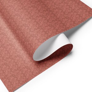 70s Retro Floral Wrapping Paper | Groovy Flowing Lines & Red Print | Set of 3 | Vintage Matte Finish | Perfect for Gifts Celebrations