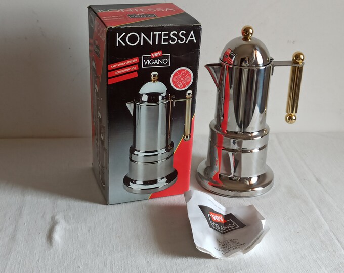 Vev Vigano, Italian Stovetop Moka Pot Kontessa, Made in the 1980s