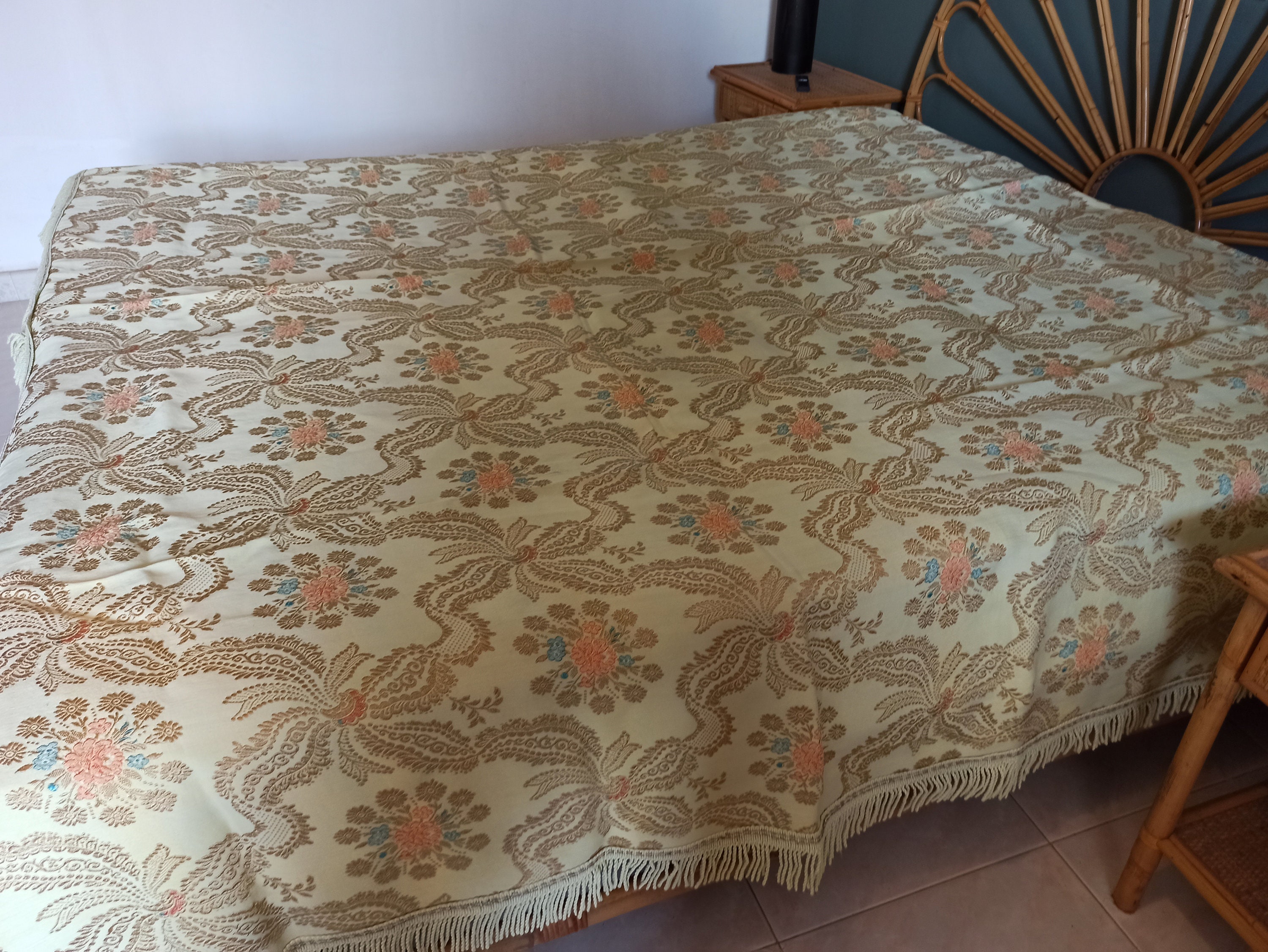 vintage brocade bedspread