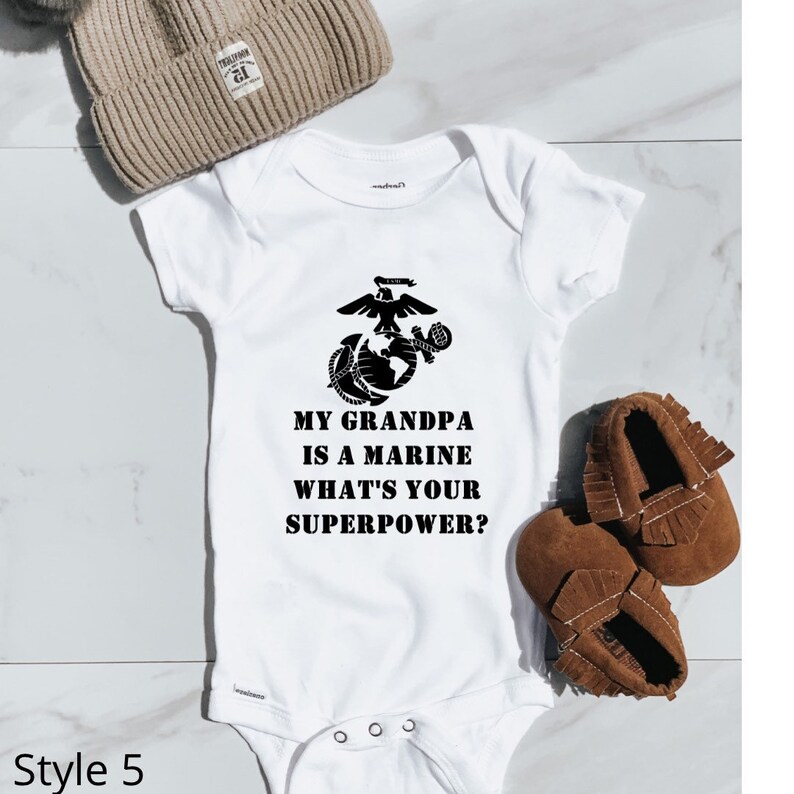 USMC Marine Grandpa Marine Baby Onesie Marine Dad Personalized Marine Gifts Marine|Devil Pup