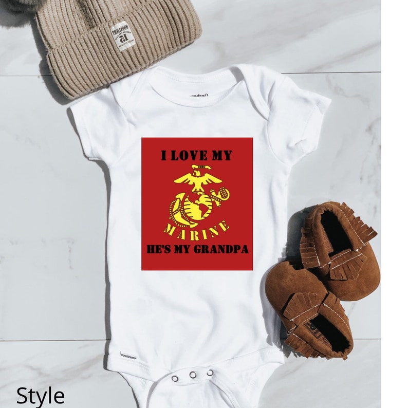 USMC Marine Grandpa Marine Baby Onesie Marine Dad Personalized Marine Gifts Marine|Devil Pup