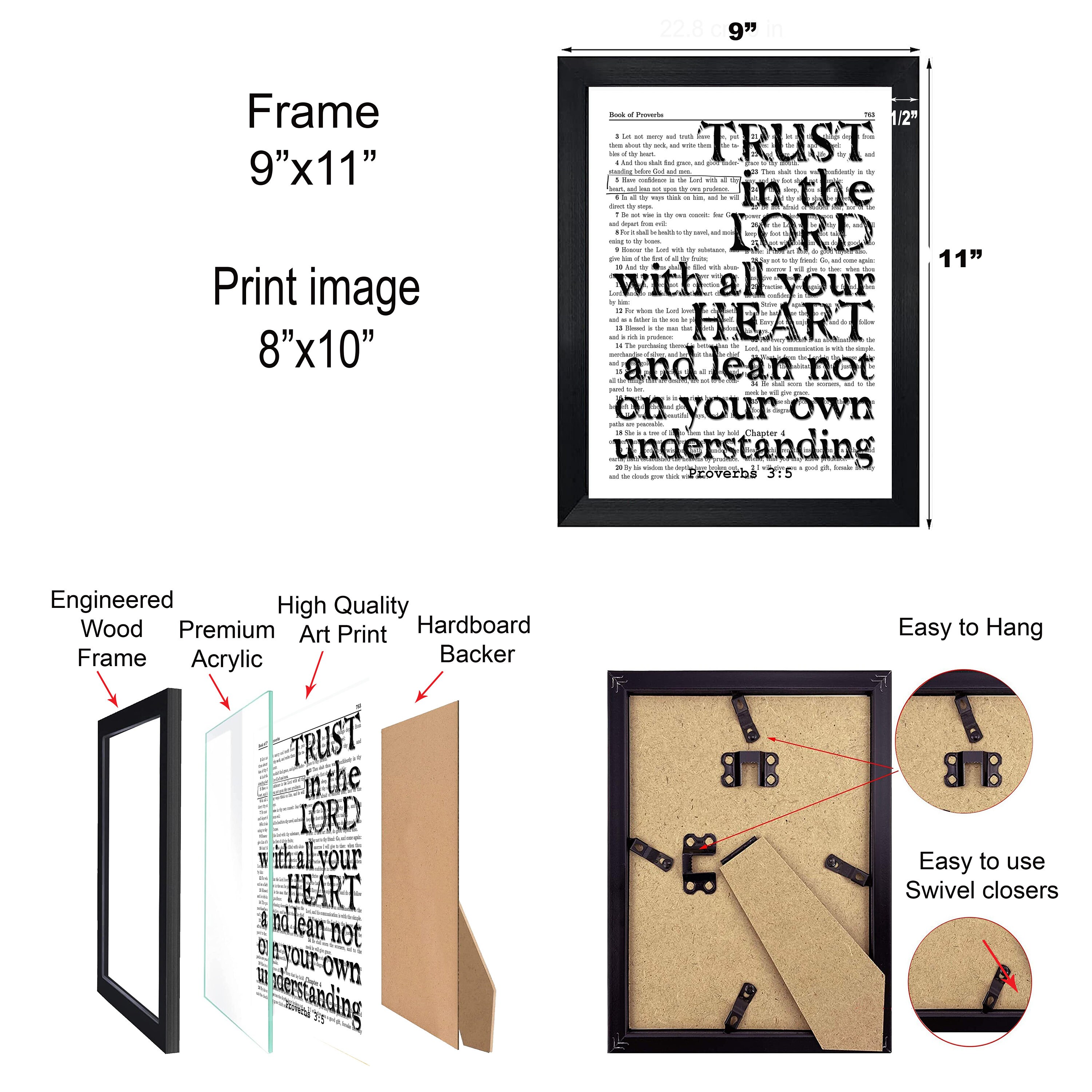 Christian Scripture Wall Art: Set of 6 Bible Verse Prints Plus Frames ...