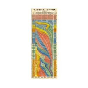 Gráfico de carteles de la línea de tiempo de Histomap of Evolution - Regalos para investigadores - Gráfico de mapa visual - Regalos para maestros en el aula - Aprendizaje educativo