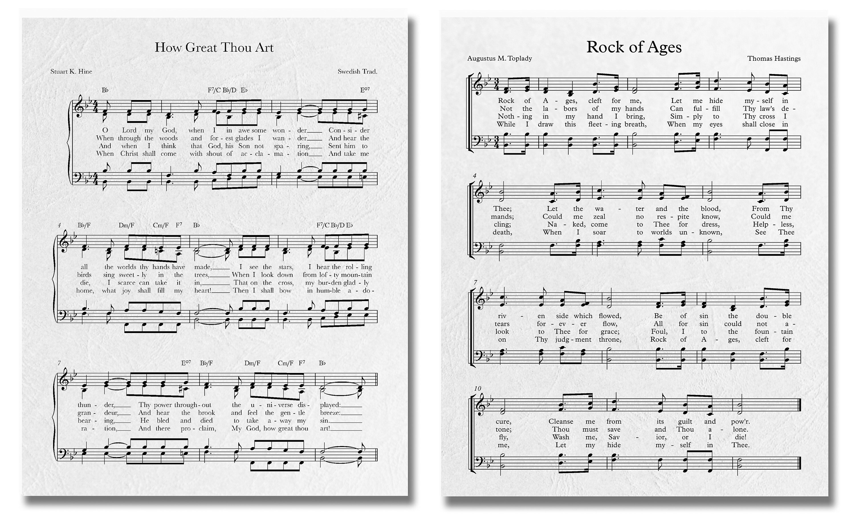 Sheet Music - Old Hymnal Pages - Set of 6 (8x10) Hymn Wall Art Prints ...