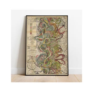 Sheet 7  - Harold Fisk Mississippi River Map Wall Art Poster - Unframed Geological Meander Belt Print for Home Decor Geology Print
