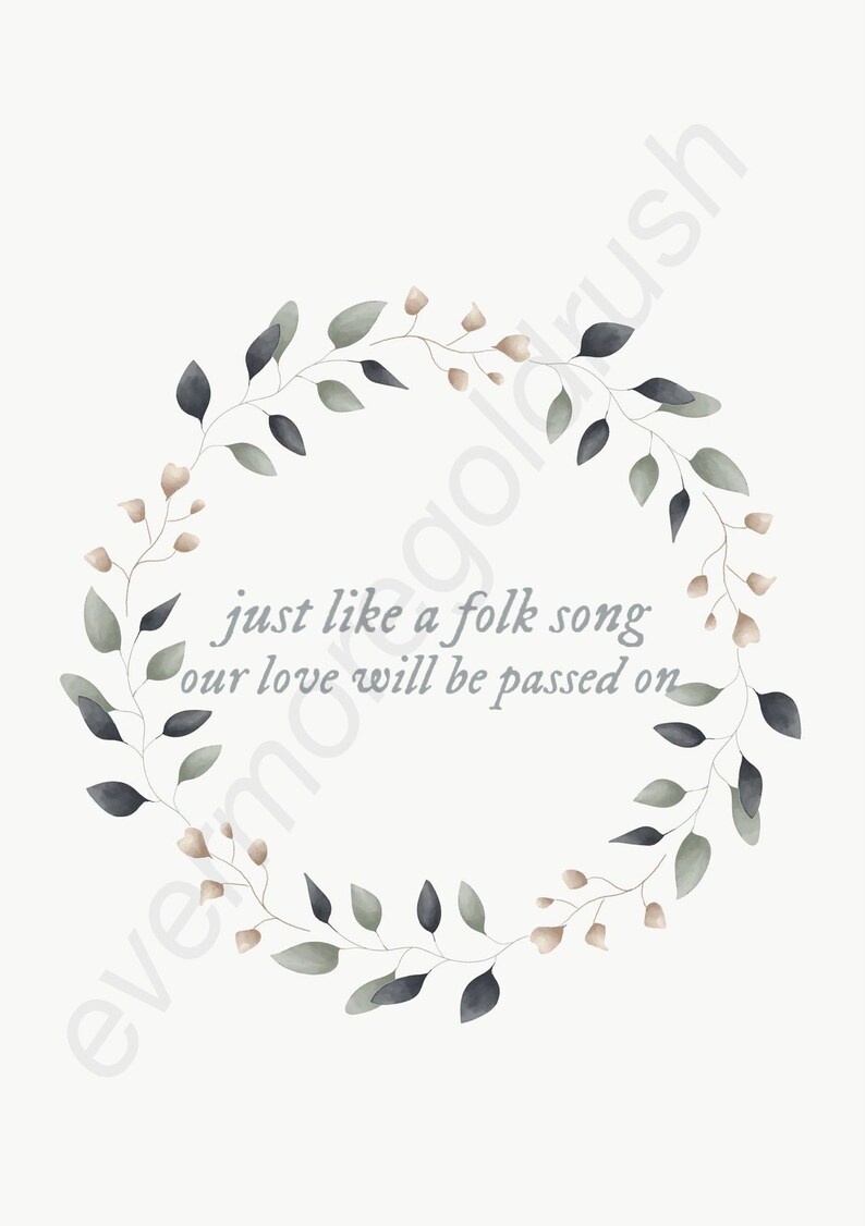 Taylor Swift Folklore Lyrics Seven Print