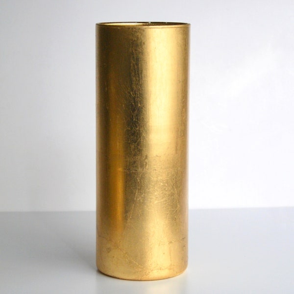 Gilded 10" Cylinder Vase