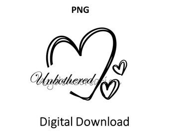 Unbothered PNG, Heart, Black, Png