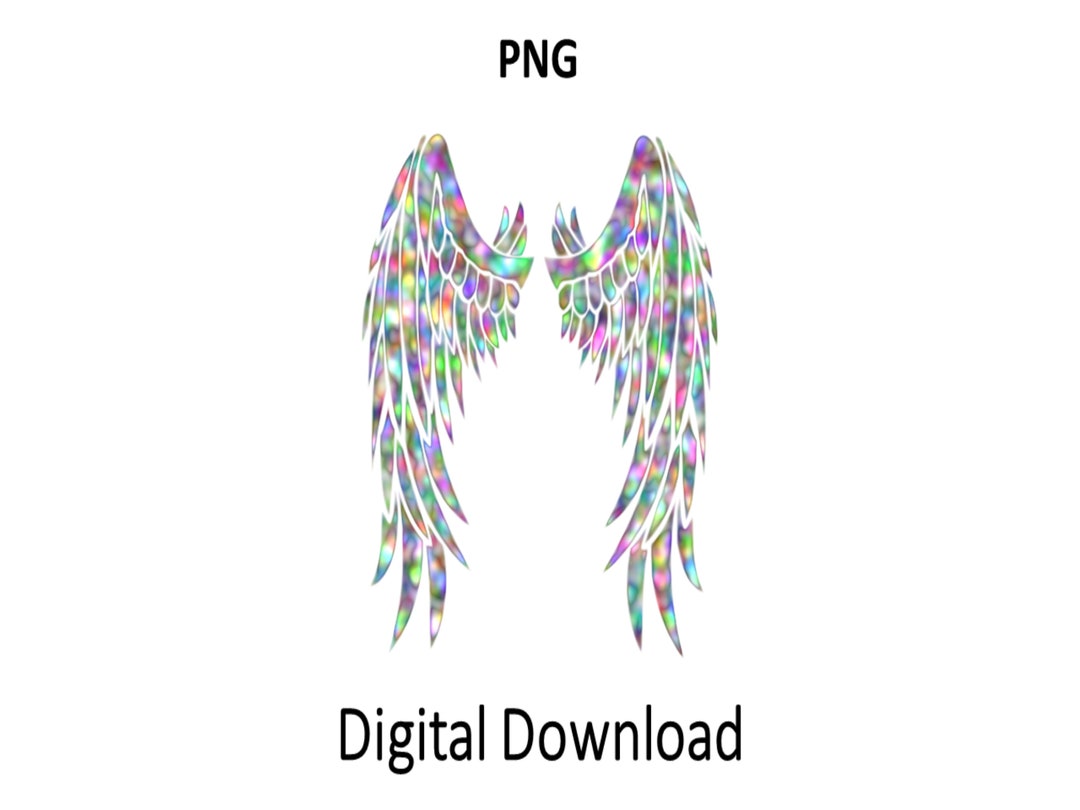 Rainbow Angel Wings PNG, Trendy T-shirt Design (digital Download) - Etsy