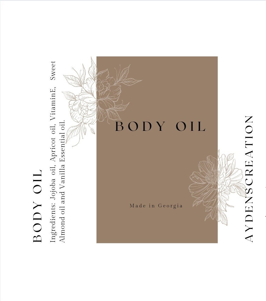 Vanilla Body Oil Etsy