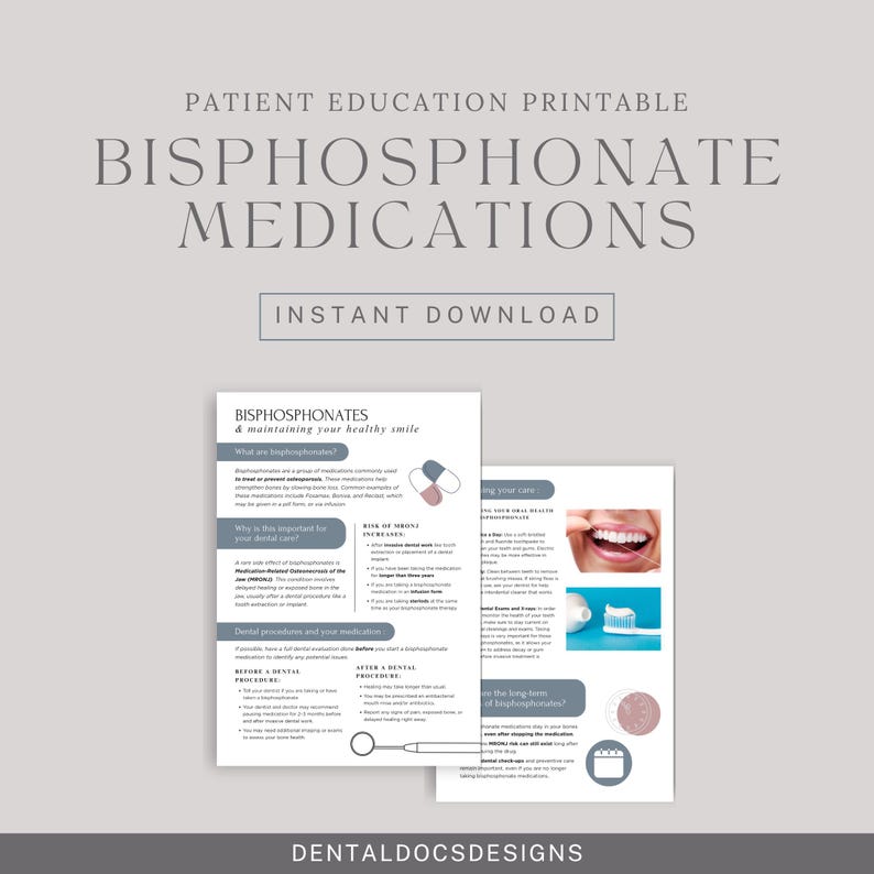 Bisphosphonates - Dental Patient Education Printable - Etsy