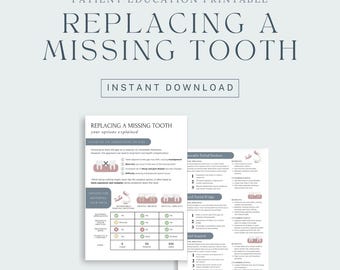 Replacing a Missing Tooth - Dental Patient Education Printable