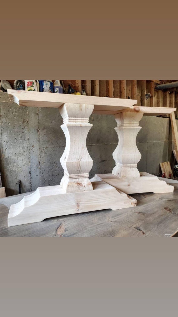 Pair of Trestle Dining Table Pedestals coastal Captivation Design
