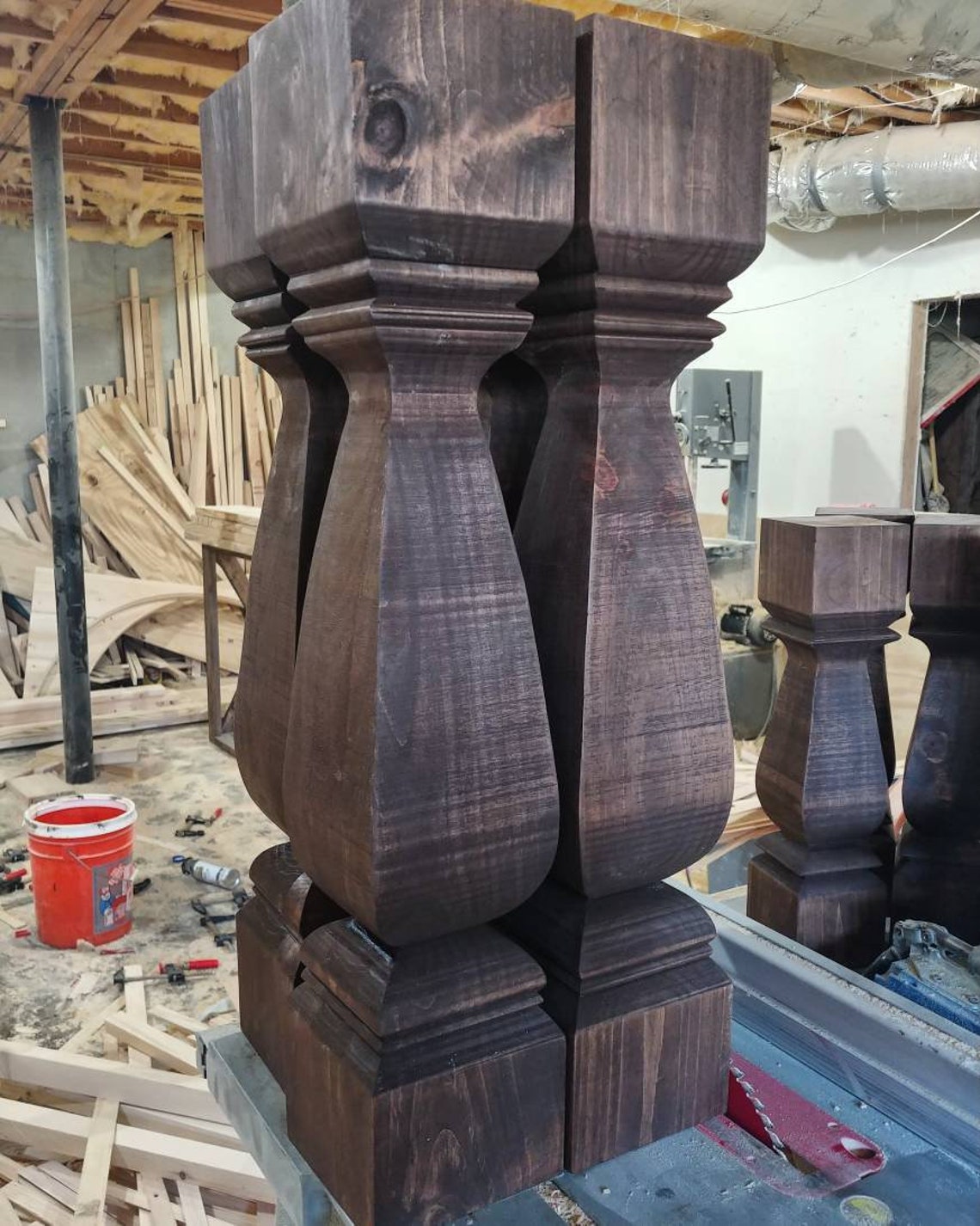 Square turned dining table legs set of 4 Etsy