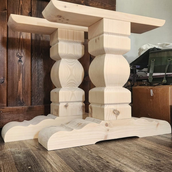 Unfinished Wood Pedestal Base Etsy