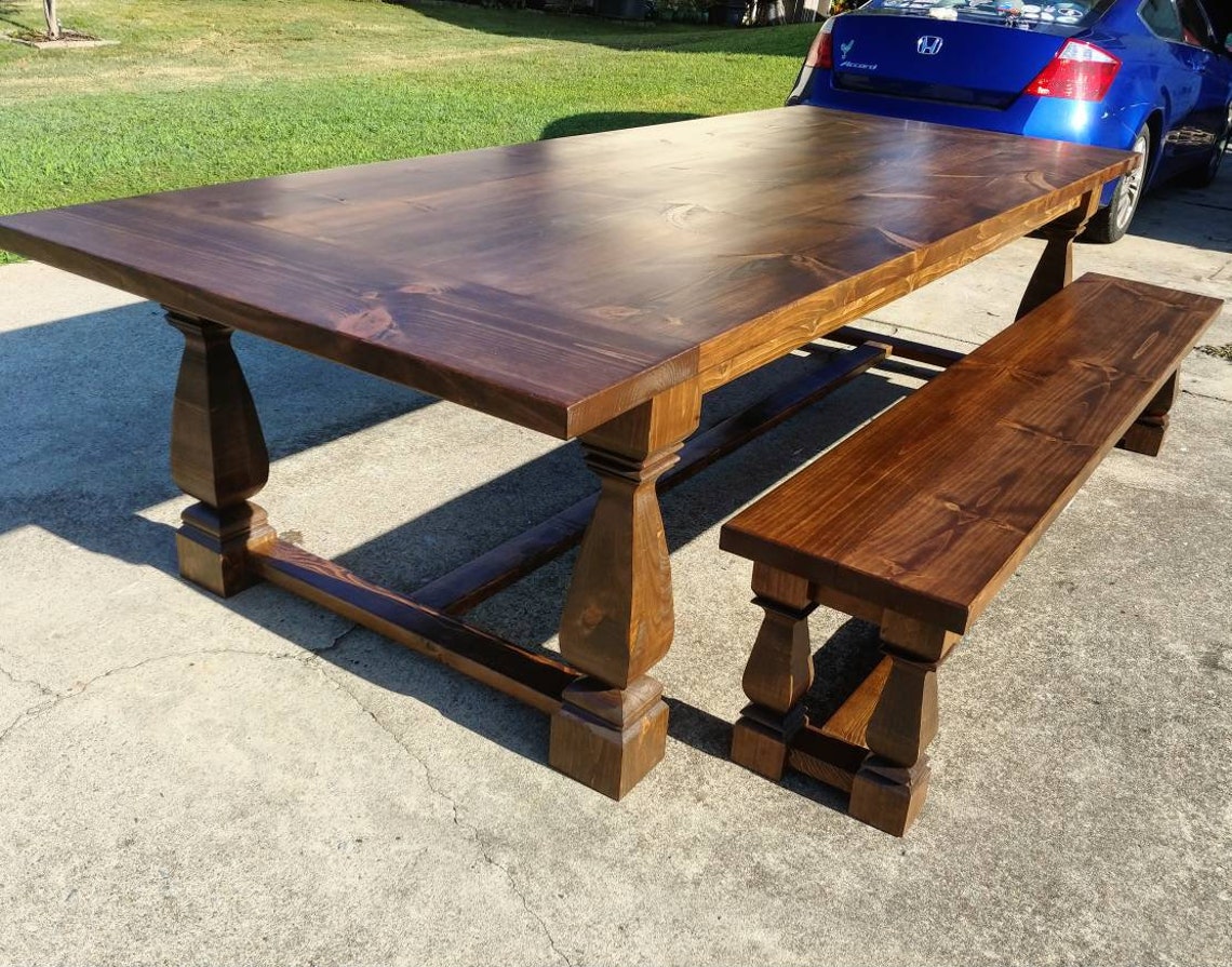 Square turned dining table legs set of 4 Etsy